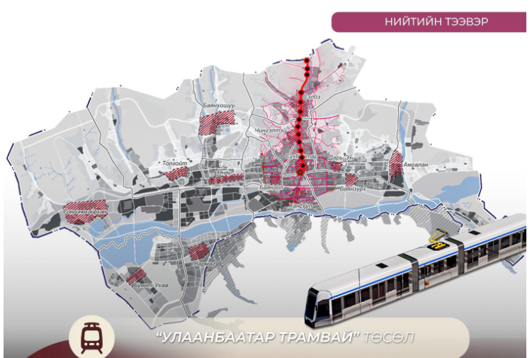 “Улаанбаатар трамвай” төсөл хэрэгжсэнээр зуслангийн бүсээс Сүхбаатарын талбай хүртэл 29 минут зорчино