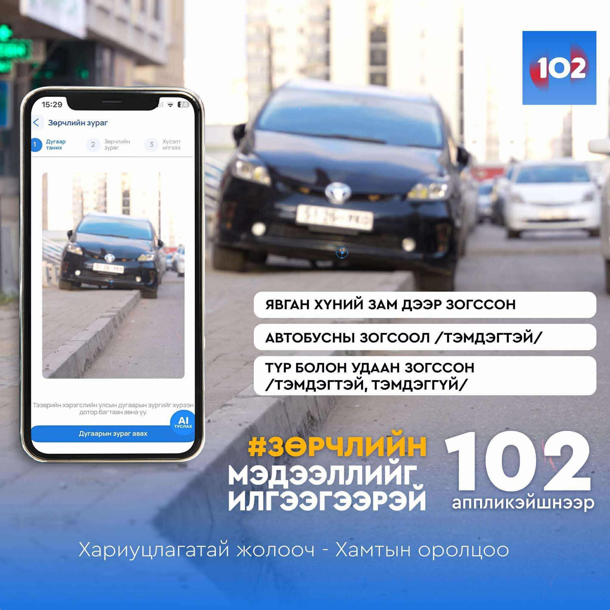Зөрчлийн мэдээллийг 102 аппликэйшнд ирүүлсэн 9112 иргэний урамшууллыг олгож эхэлжээ
