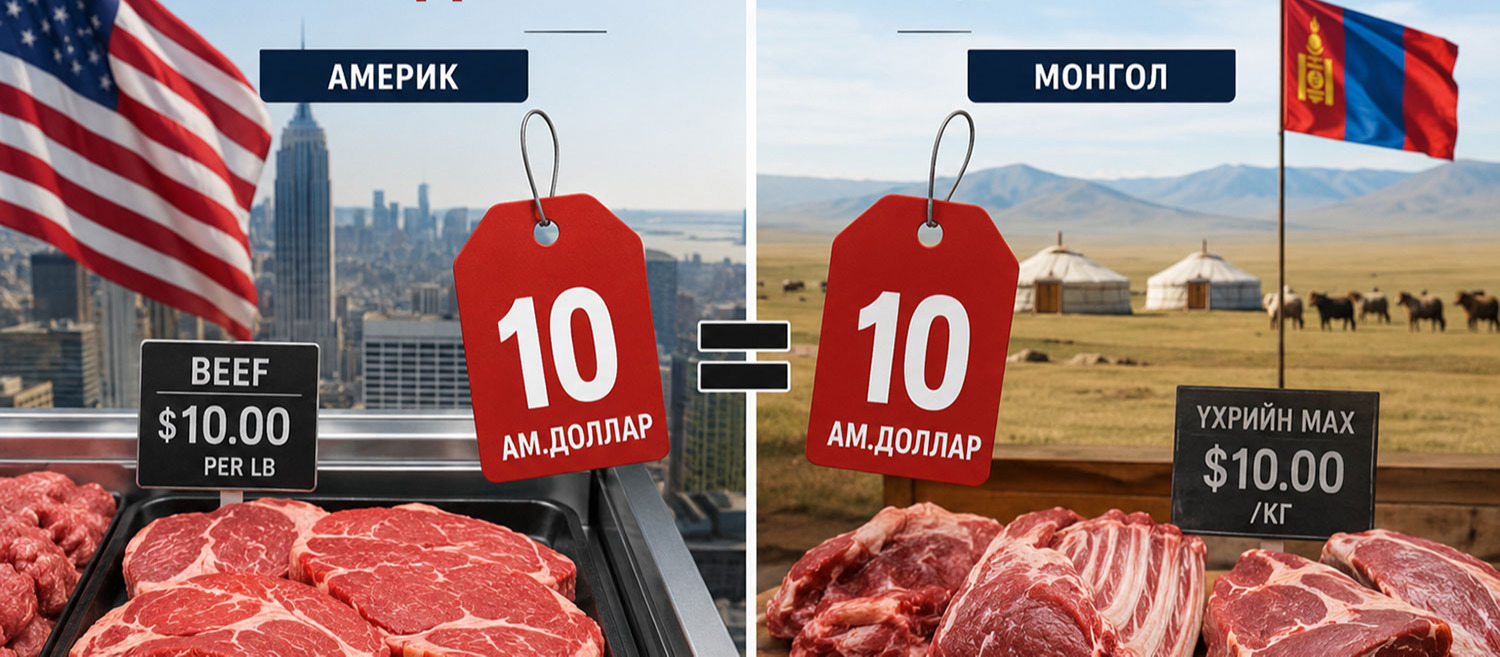 Америк, Монголын махны үнэ адилхан 10 ам.доллар болчихлоо. Зүгээр үү?