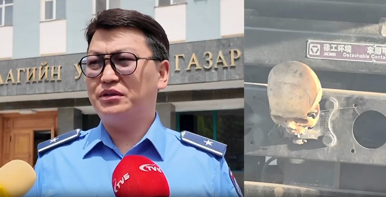 Автомашиныхаа ард хүний гавлын яс байрлуулан замын хөдөлгөөнд оролцжээ